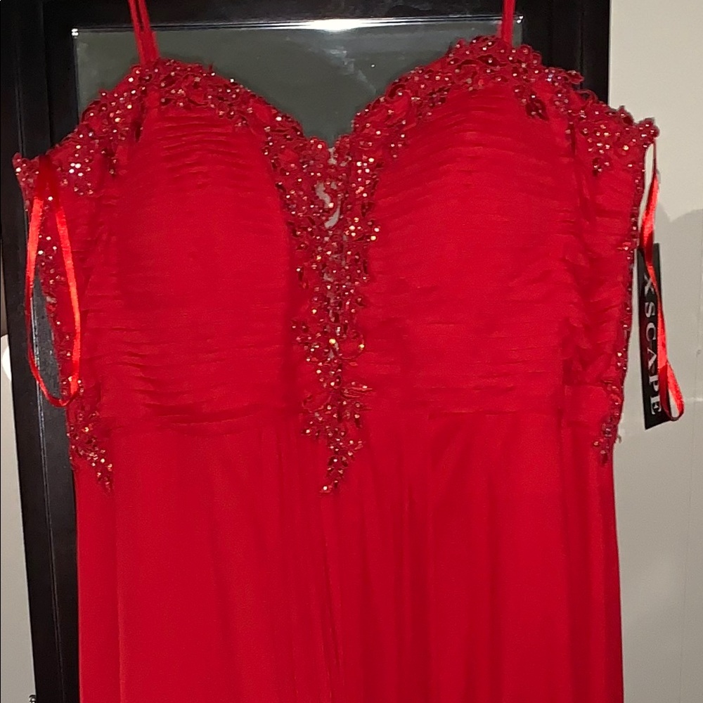 Beautiful xscape long red dress